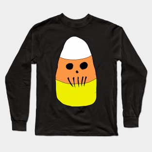 Candy Corn Skull Face Long Sleeve T-Shirt